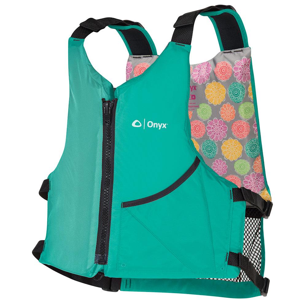 Onyx Universal Paddle Vest - Adult Universal - Aqua/Floral - Boat Gear USA
