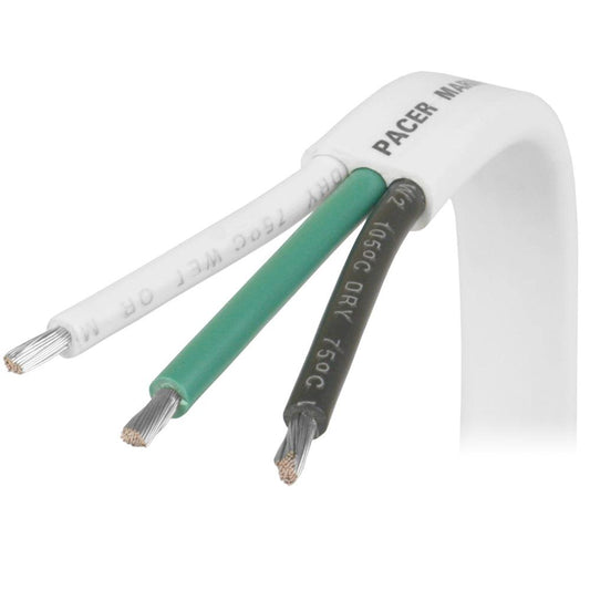 Pacer 14/3 AWG Triplex Cable - Black/Green/White - 100' - Boat Gear USA