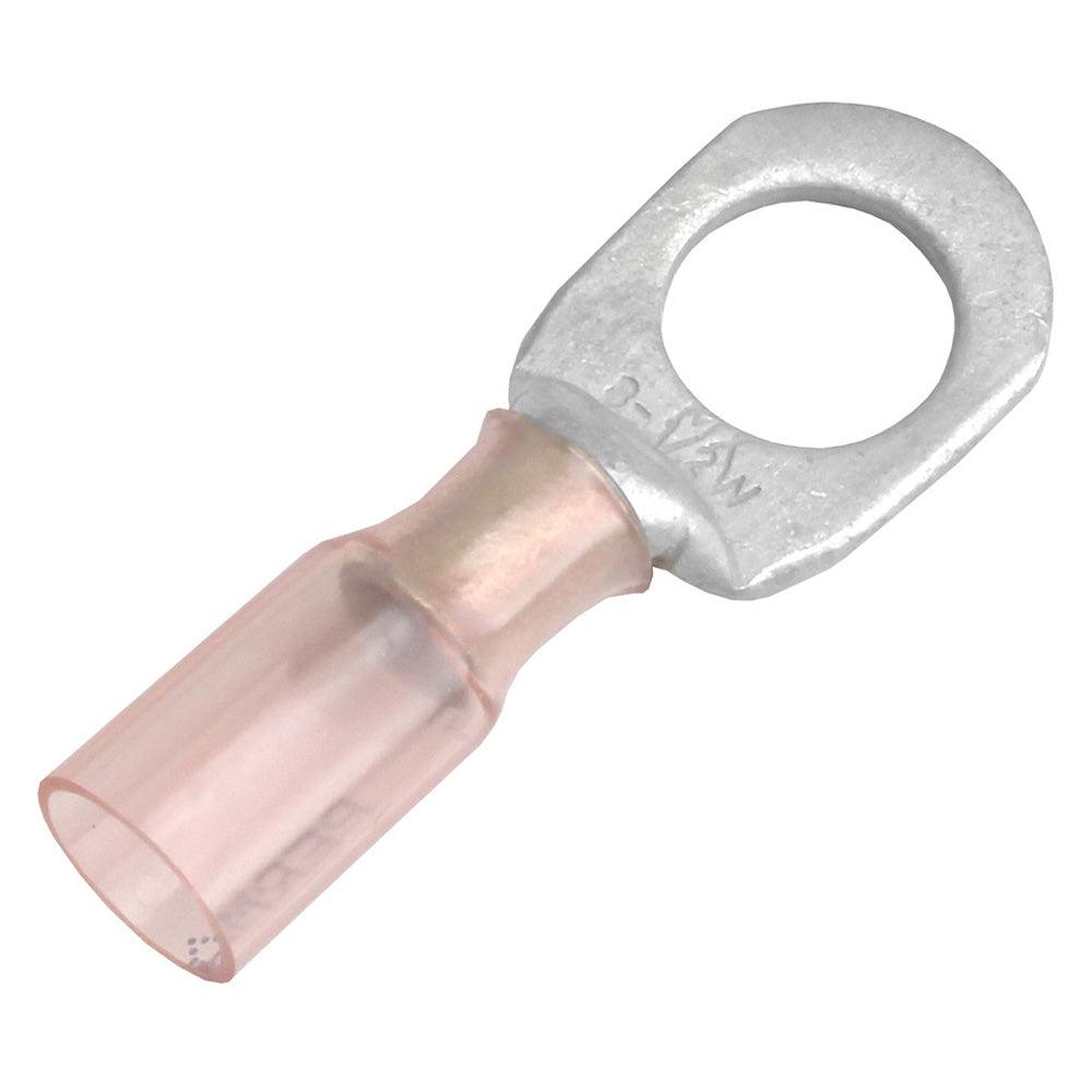 Pacer 8 AWG Heat Shrink Ring Terminal - 1/2" Stud Size - 3 Pack - Boat Gear USA