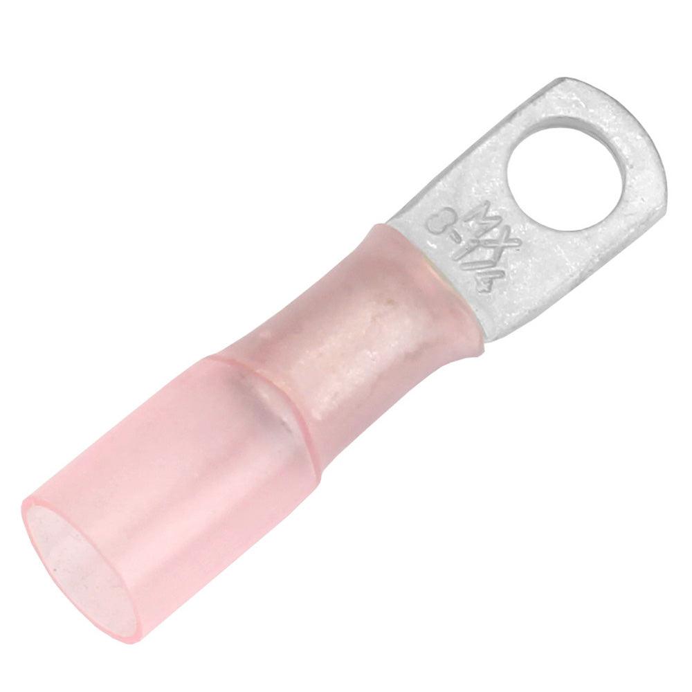 Pacer 8 AWG Heat Shrink Ring Terminal - 1/4" Stud Size - 3 Pack - Boat Gear USA