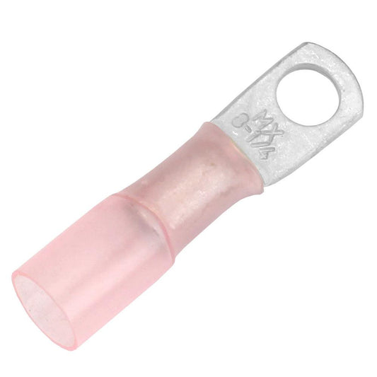 Pacer 8 AWG Heat Shrink Ring Terminal - 1/4" Stud Size - 3 Pack - Boat Gear USA