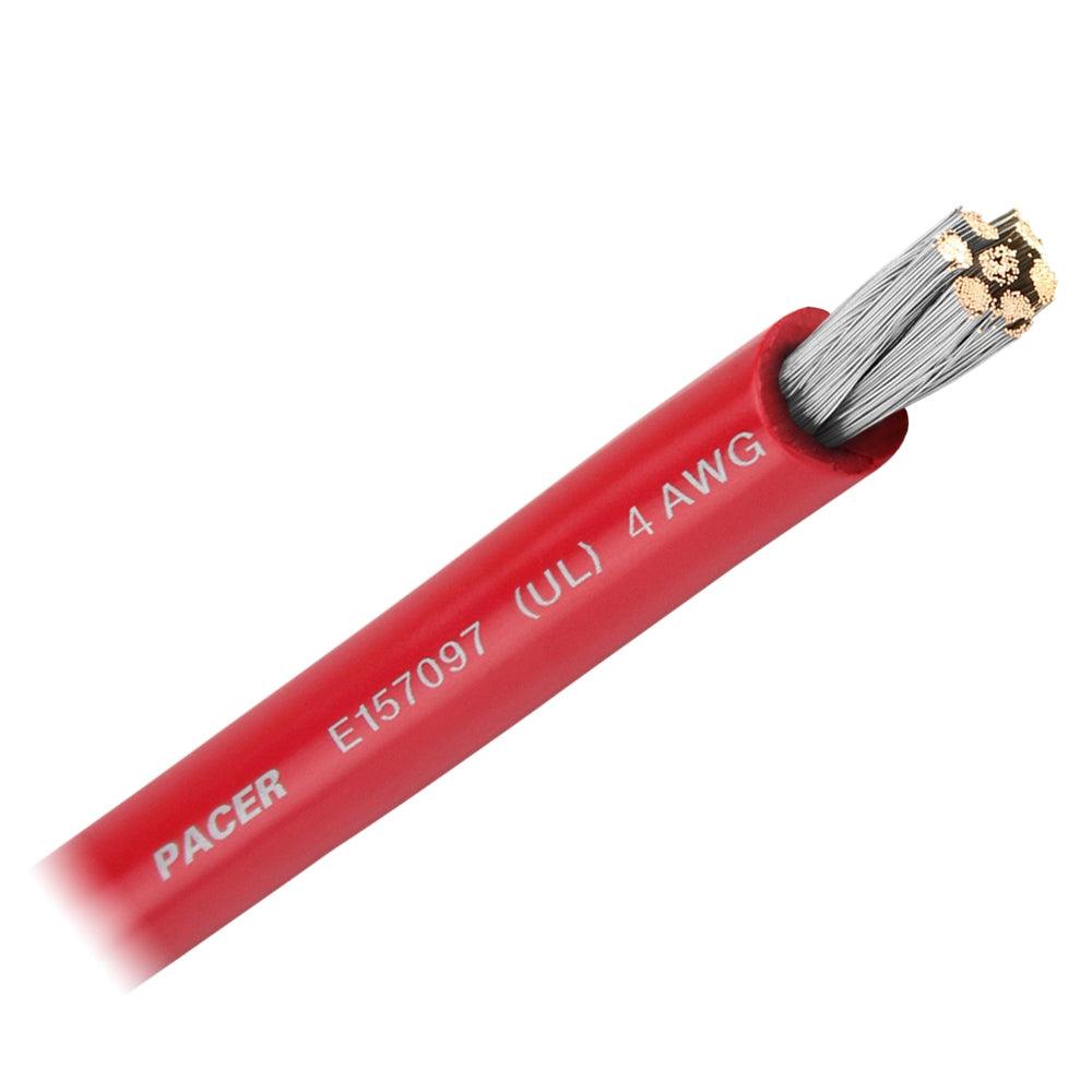 Pacer Red 4 AWG Battery Cable - Sold By The Foot - Boat Gear USA