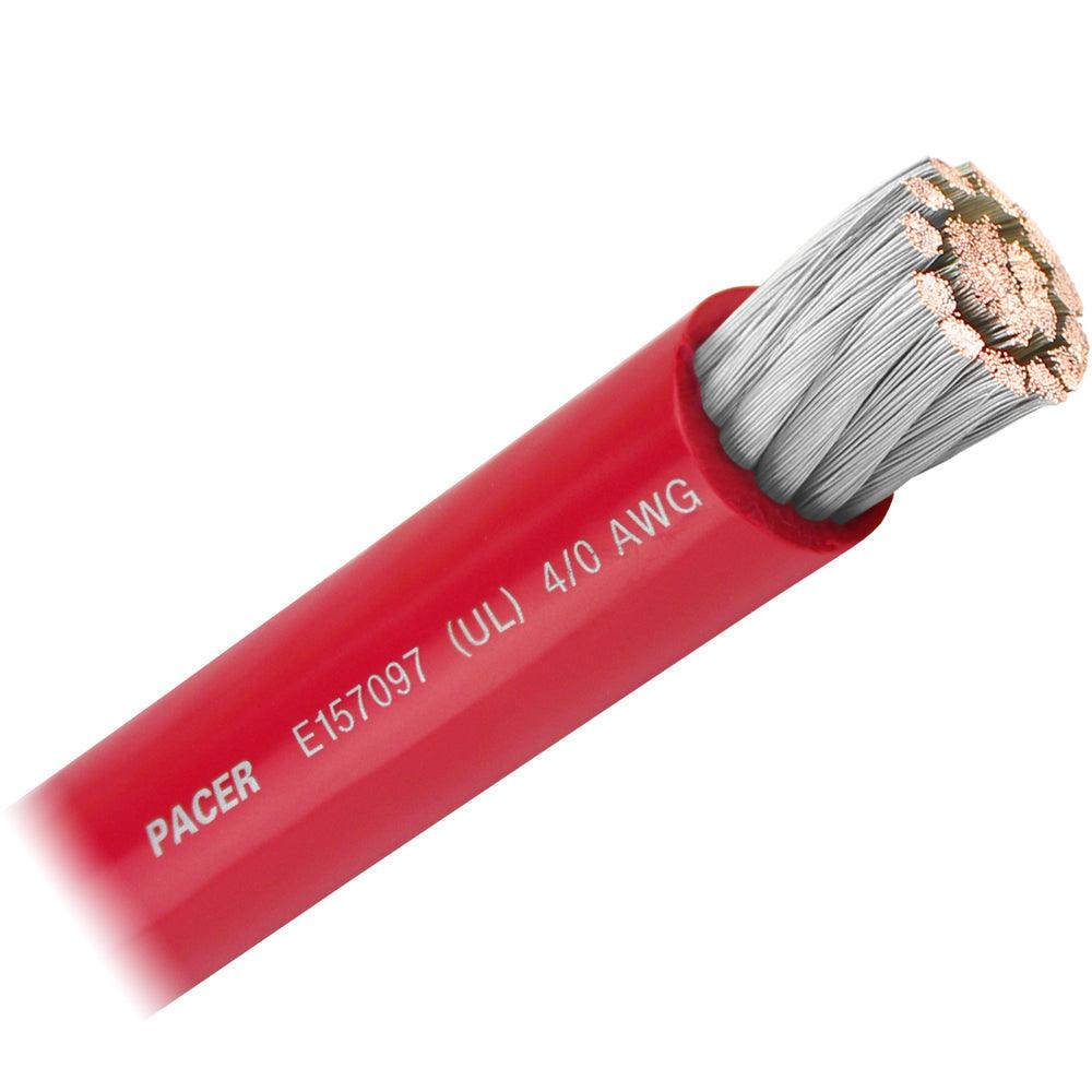 Pacer Red 4/0 AWG Battery Cable - Sold By The Foot - Boat Gear USA