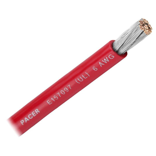 Pacer Red 6 AWG Battery Cable - Sold By The Foot - Boat Gear USA