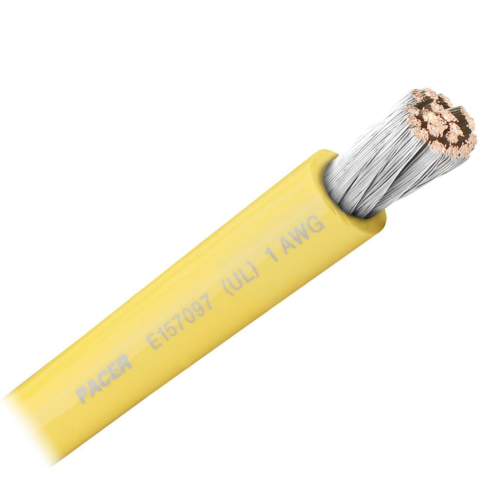 Pacer Yellow 1 AWG Battery Cable - Sold By The Foot - Boat Gear USA