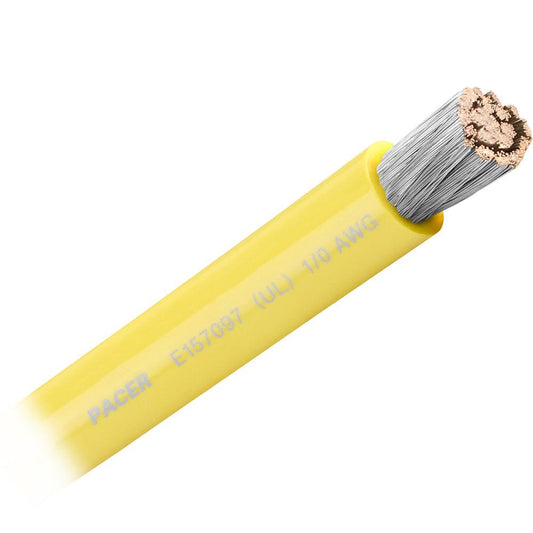 Pacer Yellow 1/0 AWG Battery Cable - Sold By The Foot - Boat Gear USA