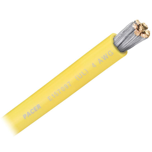 Pacer Yellow 4 AWG Battery Cable - Sold By The Foot - Boat Gear USA