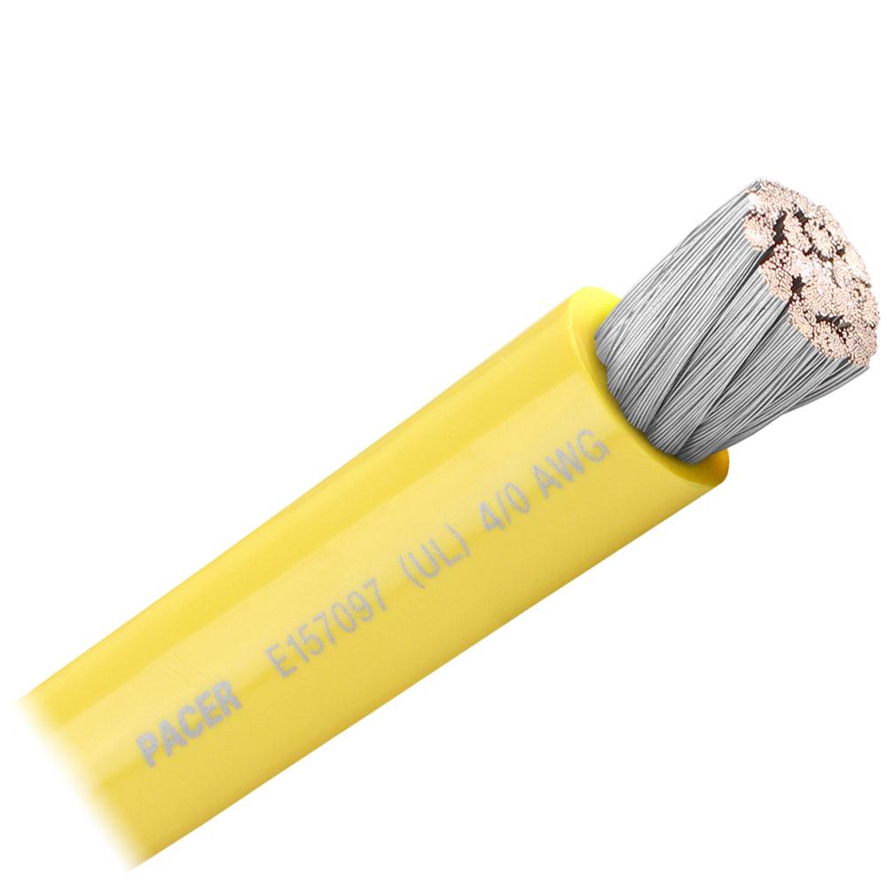 Pacer Yellow 4/0 AWG Battery Cable - Sold By The Foot - Boat Gear USA