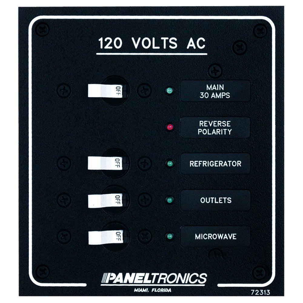 Paneltronics Standard AC 3 Position Breaker Panel & Main w/LEDs - Boat Gear USA