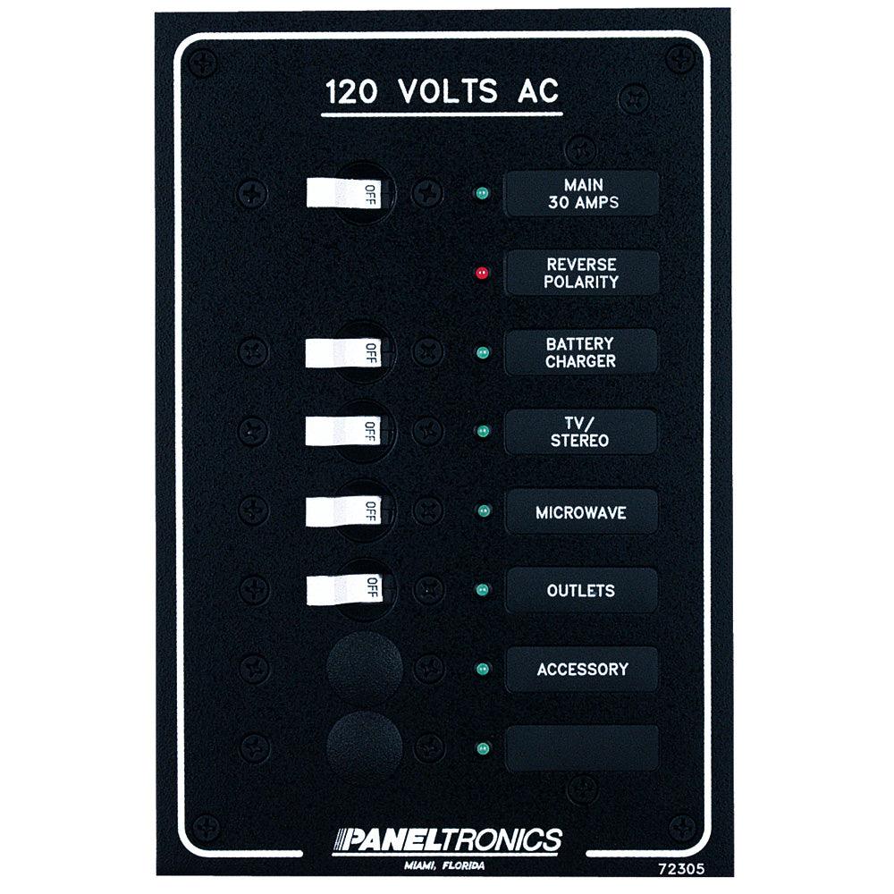 Paneltronics Standard AC 6 Position Breaker Panel & Main w/LEDs - Boat Gear USA