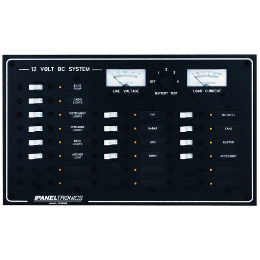 Paneltronics Standard DC 20 Position Breaker Panel & Meter - Boat Gear USA