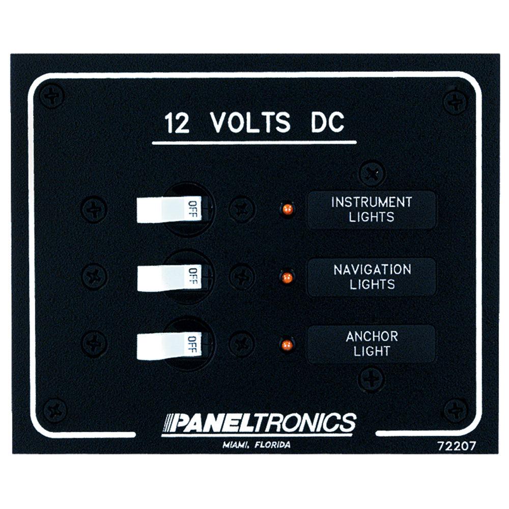 Paneltronics Standard DC 3 Position Breaker Panel w/LEDs - Boat Gear USA