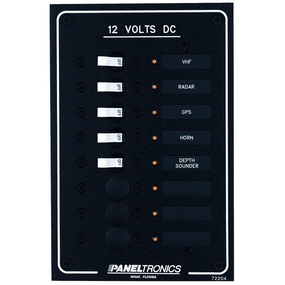 Paneltronics Standard DC 8 Position Breaker Panel w/LEDs - Boat Gear USA