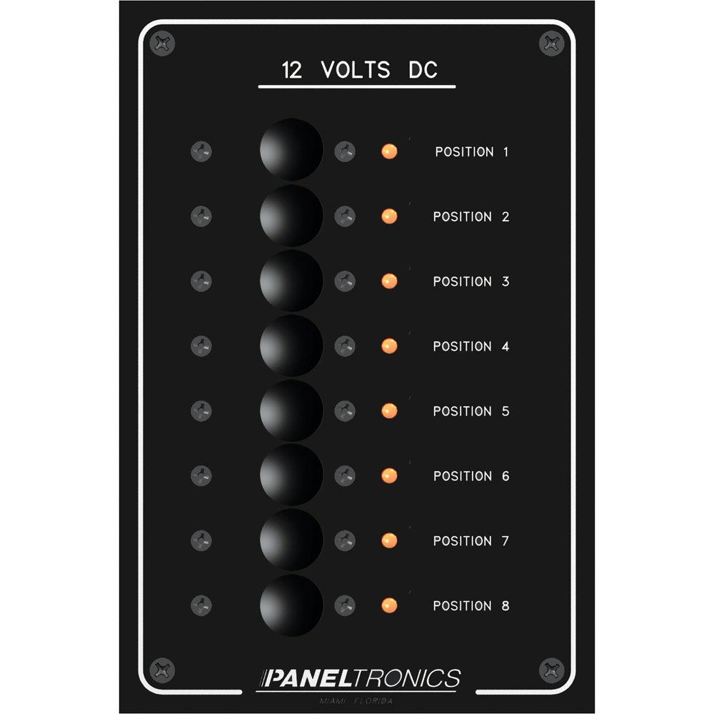 Paneltronics Standard Panel - DC 8 Position Circuit Breaker w/LEDs - Boat Gear USA