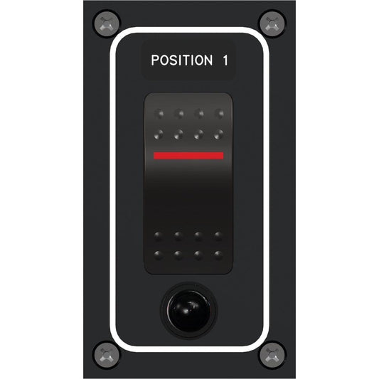 Paneltronics Waterproof Panel - DC 1-Position Illuminated Rocker Switch & Circuit Breaker - Boat Gear USA