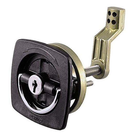 Perko Black Flush Lock - 2.5" x 2.5" w/Offset Cam Bar & Flexible Polymer Strike - Boat Gear USA