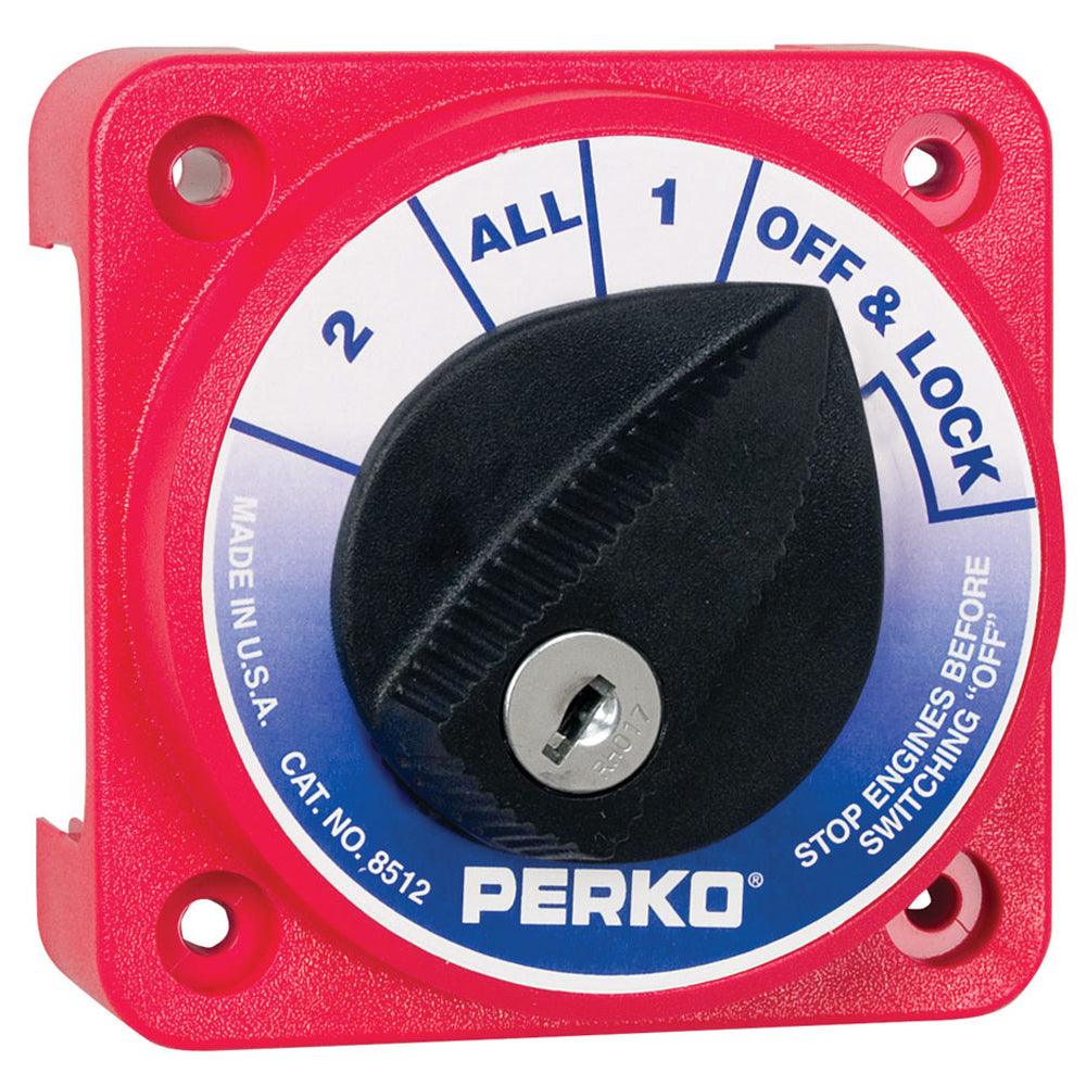 Perko Compact Medium Duty Battery Selector Switch w/Key Lock - Boat Gear USA