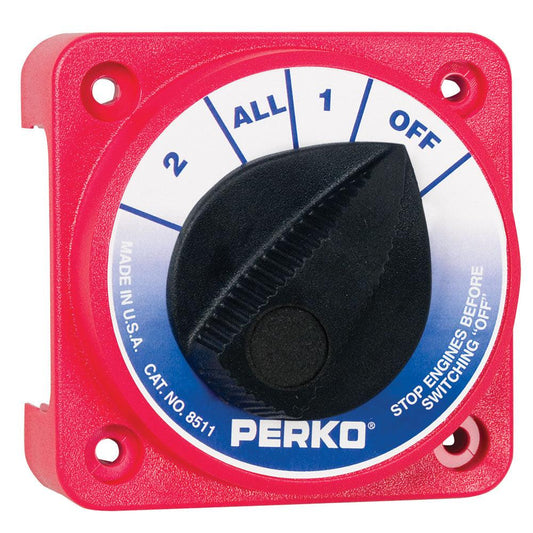 Perko Compact Medium Duty Battery Selector Switch w/o Key Lock - Boat Gear USA