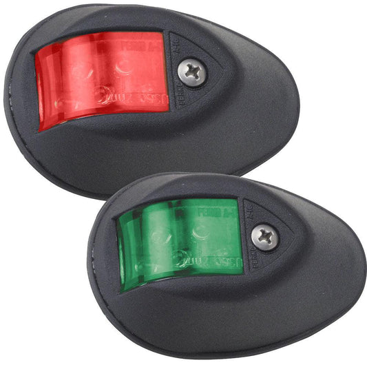 Perko LED Side Lights - Red/Green - 24V - Black Plastic Housing - Boat Gear USA