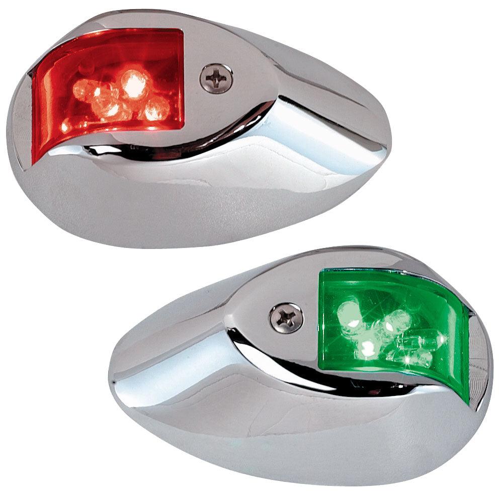 Perko LED Side Lights - Red/Green - 24V - Chrome Plated Housing - Boat Gear USA