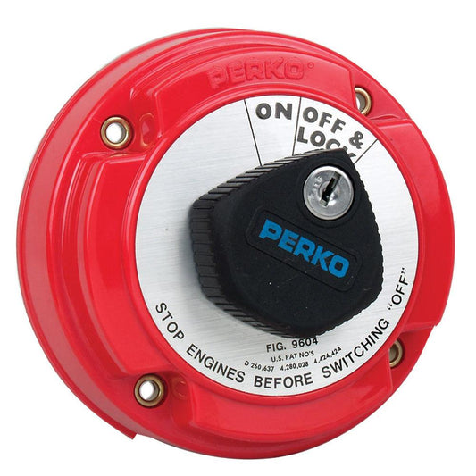 Perko Medium Duty Main Battery Disconnect Switch w/Alternator Field Disconnect & Key Lock - Boat Gear USA