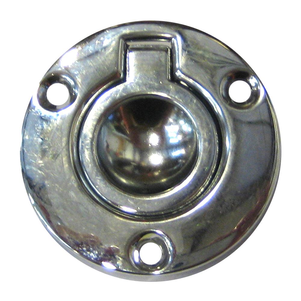 Perko Round Flush Ring Pull - 2" - Chrome Plated Zinc - Boat Gear USA