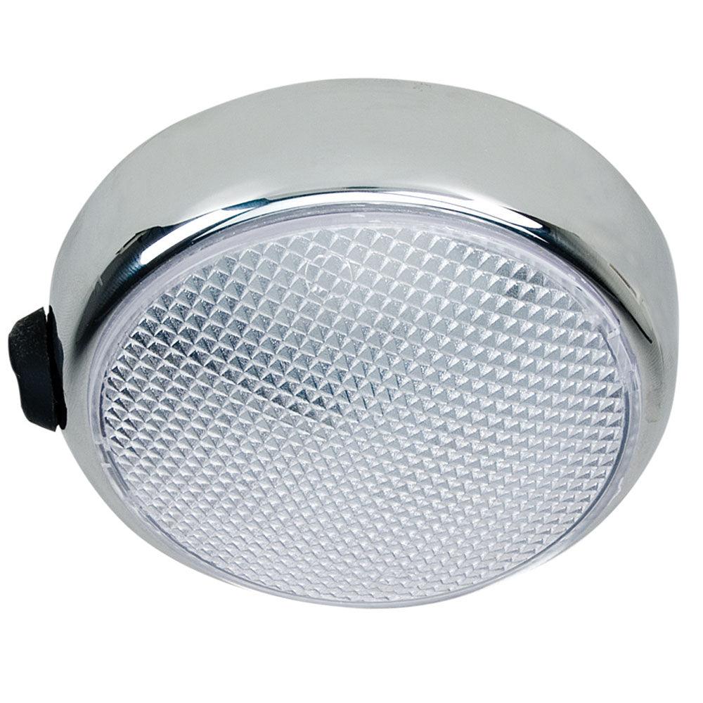Perko Round Surface Mount LED Dome Light - Chrome Plated - w/Switch - Boat Gear USA