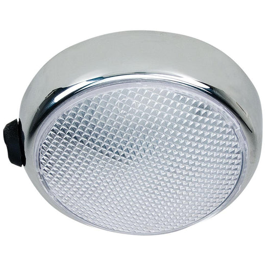 Perko Round Surface Mount LED Dome Light - Chrome Plated - w/Switch - Boat Gear USA