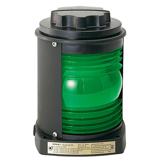 Perko Side Light - Black Plastic, Green Lens - Boat Gear USA