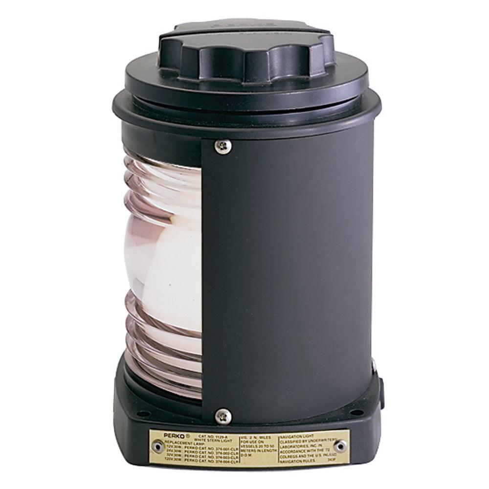 Perko Stern Light - Black Plastic, White light with Gray Tinted Lens - Boat Gear USA