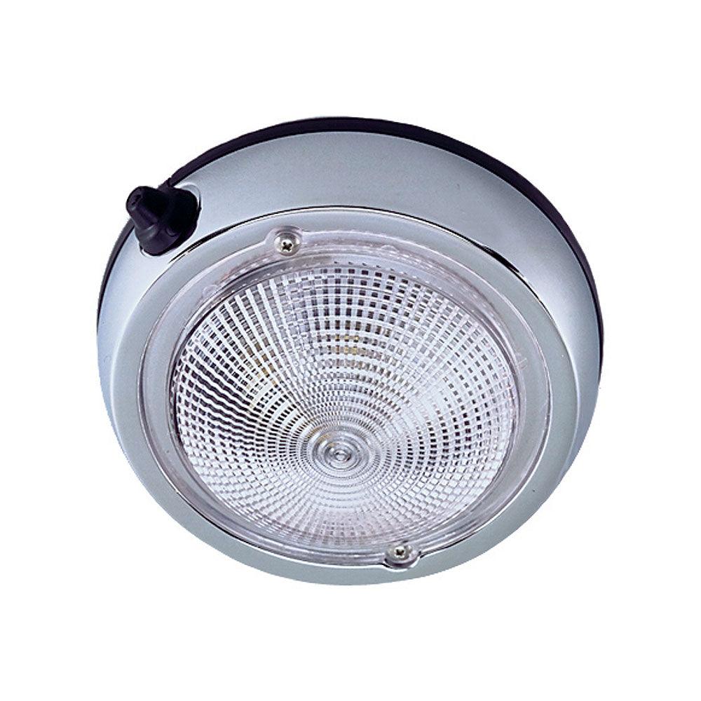 Perko Surface Mount Dome Light - 3 3/4" O.D. (3" Lens) - Chrome Plated - Boat Gear USA