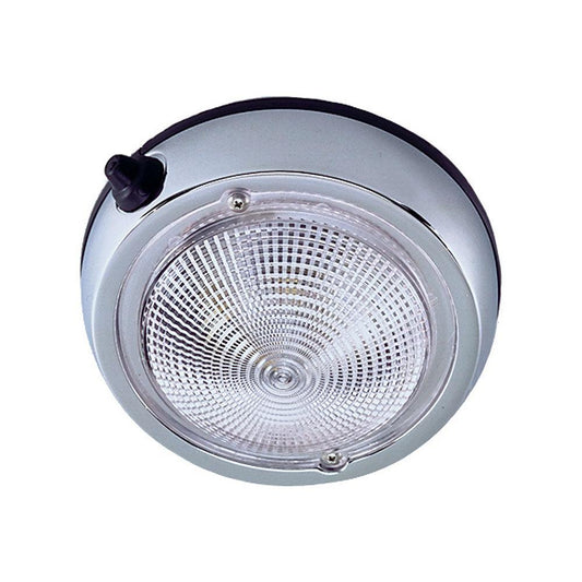 Perko Surface Mount Dome Light - 6" O.D.(5" Lens) - Chrome Plated - Boat Gear USA