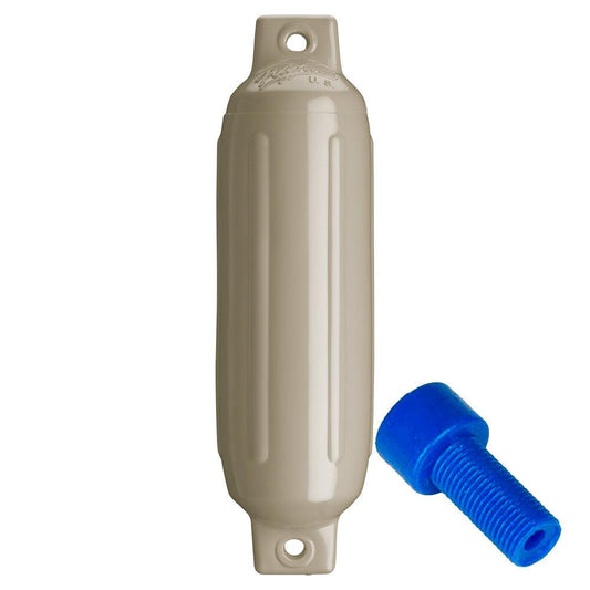 Polyform G-1 Twin Eye Fender 3.5" x 12.8" - Sand w/Adapter - Boat Gear USA