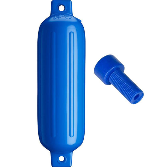 Polyform G-3 Twin Eye Fender 5.5" x 19" - Blue w/Adapter - Boat Gear USA