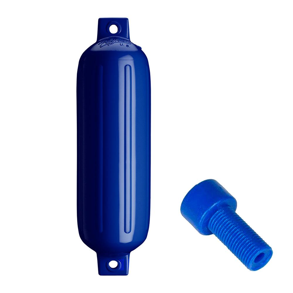 Polyform G-4 Twin Eye Fender 6.5" x 22" - Cobalt Blue w/Adapter - Boat Gear USA