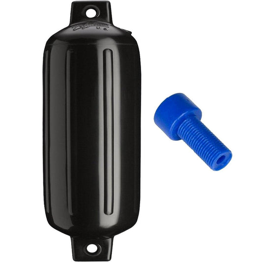 Polyform G-5 Twin Eye Fender 8.8" x 26.8" - Black w/Adapter - Boat Gear USA