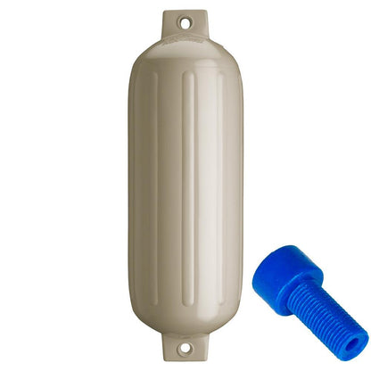Polyform G-5 Twin Eye Fender 8.8" x 26.8" - Sand w/Adapter - Boat Gear USA