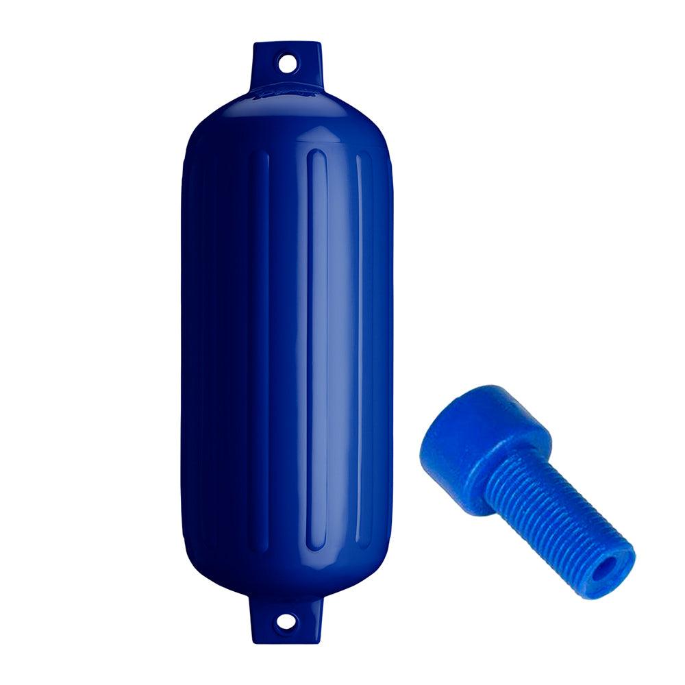 Polyform G-6 Twin Eye Fender 11" x 30" - Cobalt Blue w/Adapter - Boat Gear USA