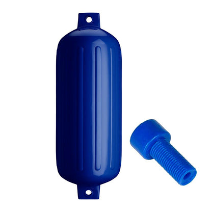 Polyform G-6 Twin Eye Fender 11" x 30" - Cobalt Blue w/Adapter - Boat Gear USA