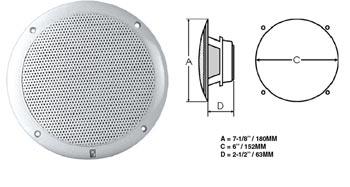 Polyplanar Ma-4056 Spkr White 6"" Round Flush Mount - Boat Gear USA