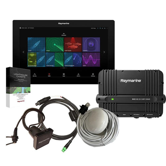 Raymarine Axiom Xl 16 3d Chirp Bundle With Rvx1000 Ga200, Rcr-sd, Alarm And Cable - Boat Gear USA