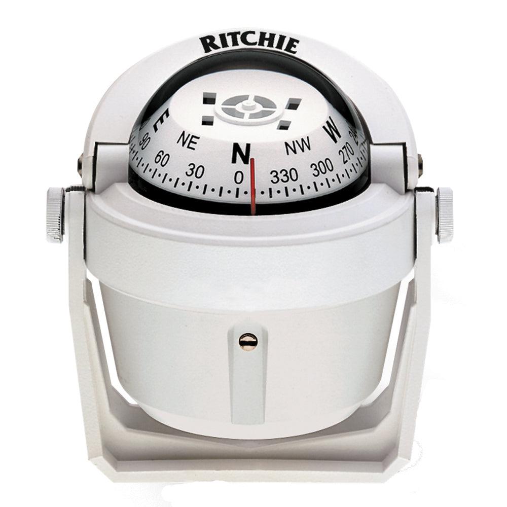 Ritchie B-51W Explorer Compass - Bracket Mount - White - Boat Gear USA