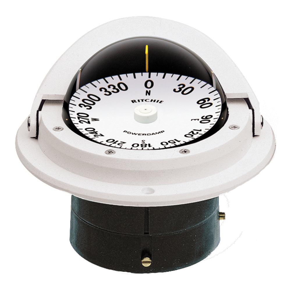 Ritchie F-82W Voyager Compass - Flush Mount - White - Boat Gear USA