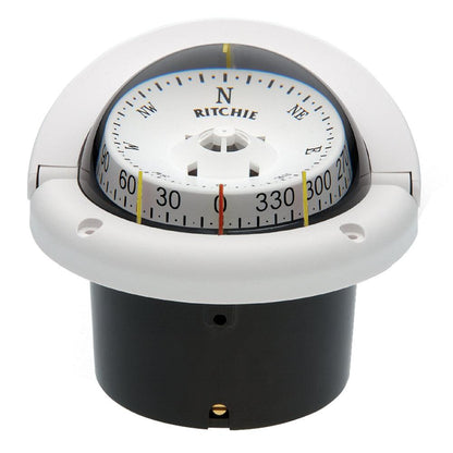 Ritchie HF-743W Helmsman Compass - Flush Mount - White - Boat Gear USA