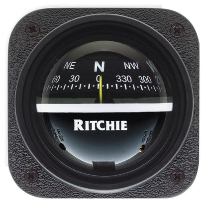 Ritchie V-537 Explorer Compass - Bulkhead Mount - Black Dial - Boat Gear USA