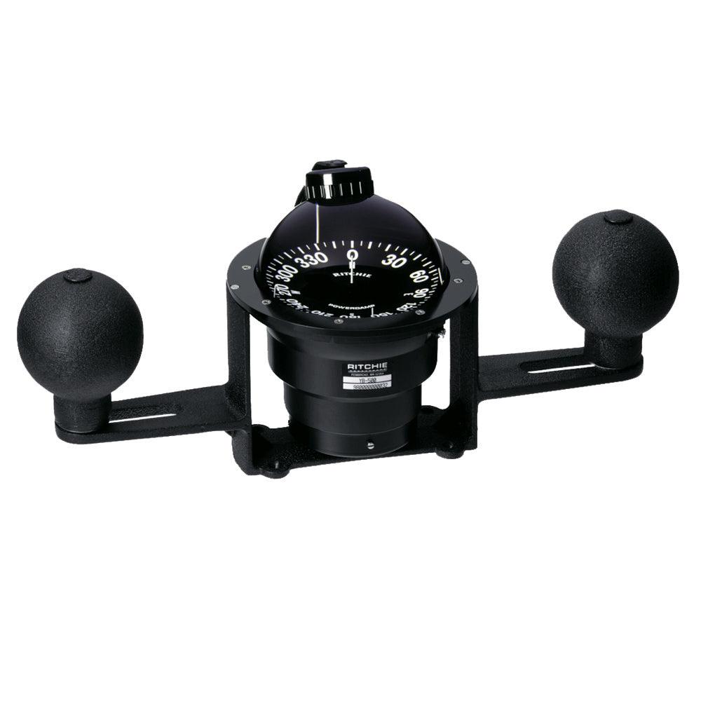 Ritchie YB-600 Globemaster Steel Boat Compass w/5° Card - 12V - Yoke Mounted - Black - Boat Gear USA