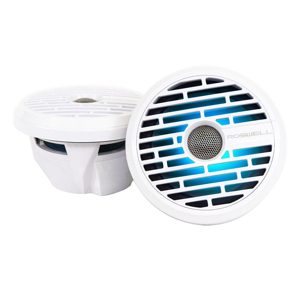 Roswell R1 7.7” Marine Speakers - White - 90W RMS & 180W Peak Power - Boat Gear USA