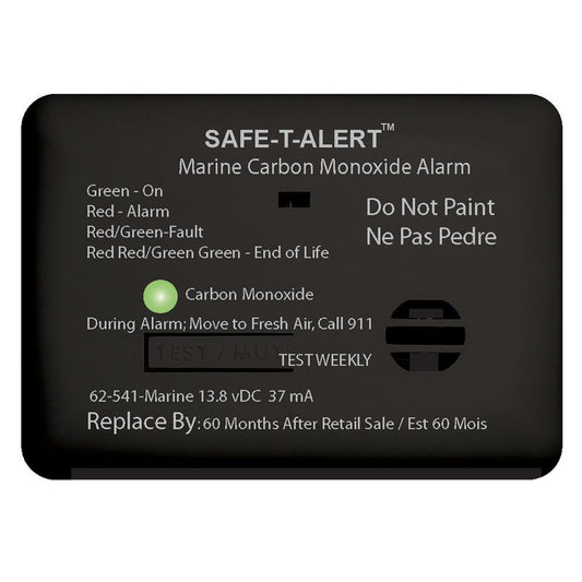 Safe-T-Alert 62 Series Carbon Monoxide Alarm - 12V - 62-541-Marine - Surface Mount - Black - Boat Gear USA