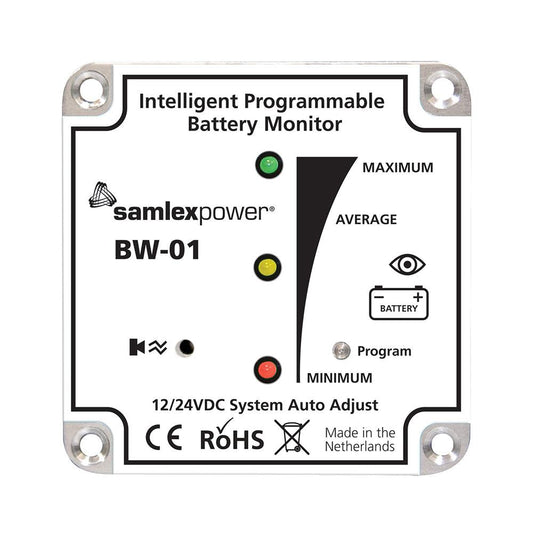 Samlex Battery Monitor - 12V or 24V - Programmable - Boat Gear USA