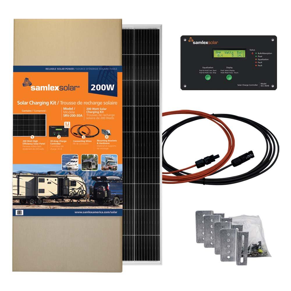 Samlex SRV-200-30A Solar Charging Kit 200W w/30A Charge Controller - Boat Gear USA